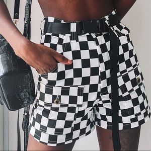 Beginning Boutique Checkered Shorts